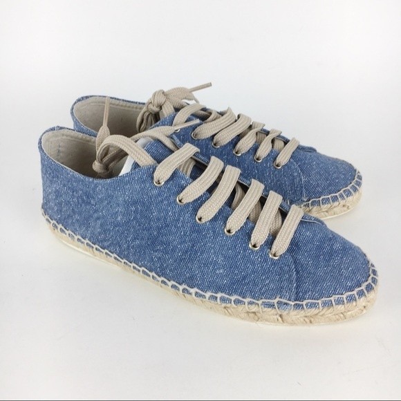 Anthropologie Maypol Womens Denim Espadrille Lace Up Sneakers Shoes Size 6.5 37 - Picture 2 of 14